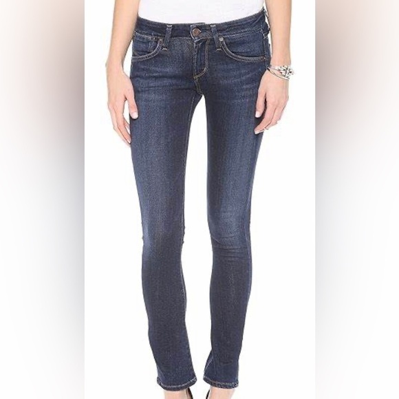 Agolde Chloe Dark Wash Low Rise Straight Leg Size 24 Rodeo Western Festival - Picture 1 of 10